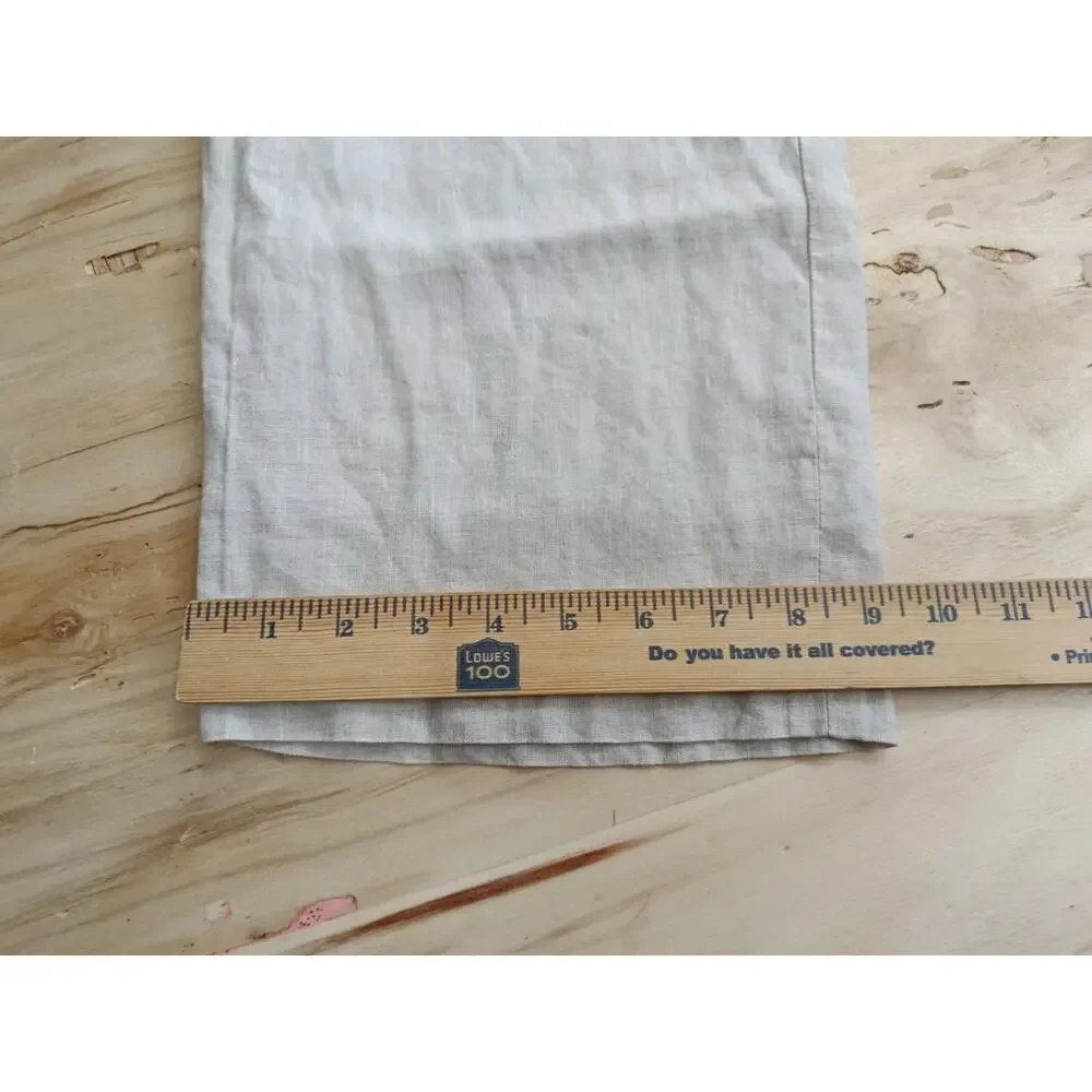 Tasso Elba 100% Linen Pants Mens 38x32 Beige Drawstring Beach Resort Trousers